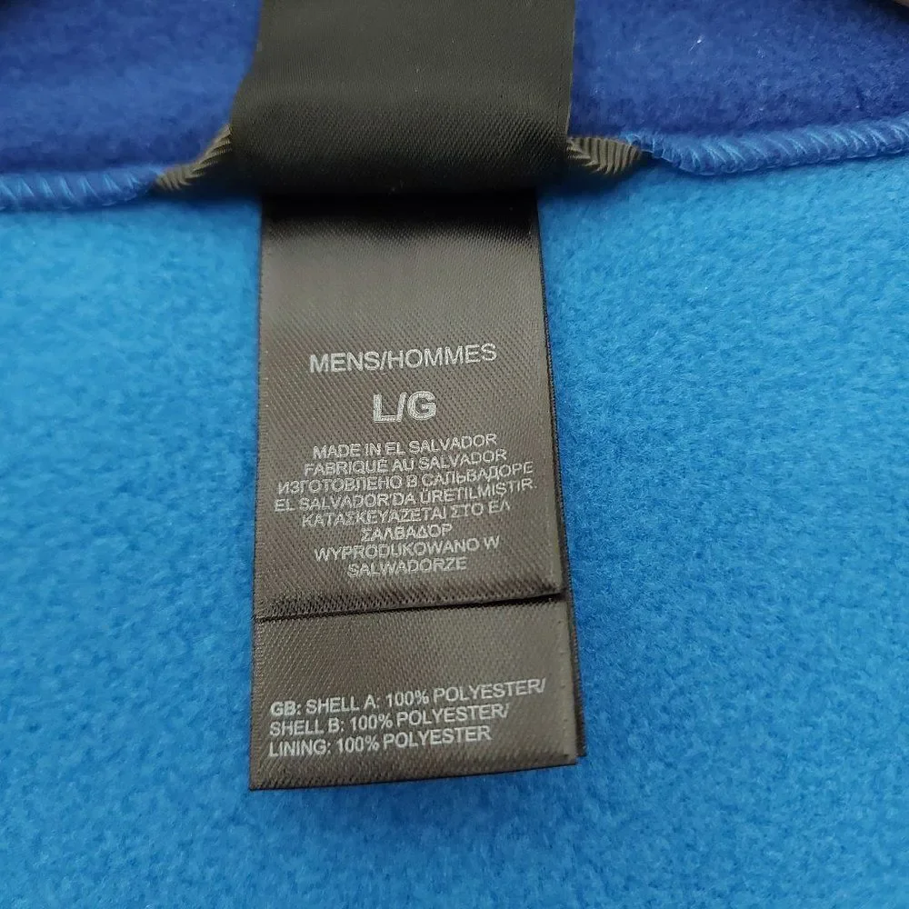The North Face Jacket Mens Large Blue Fleece Full Zip Mock Neck Outdoor Travel